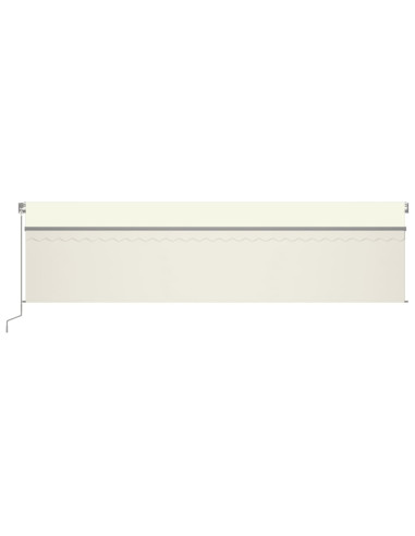 Tenda da Sole Retrattile Manuale con LED 6x3 m Crema