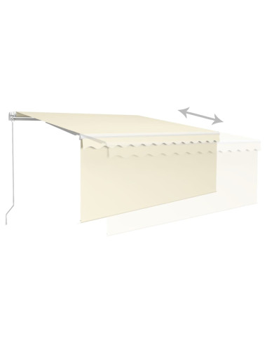 Tenda da Sole Retrattile Manuale con Parasole 3x2,5 m Crema