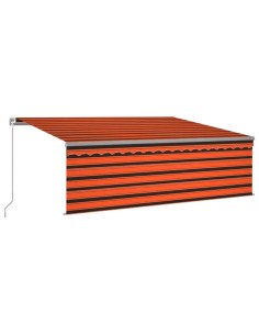 Tenda da Sole Manuale con Parasole 4,5x3m Arancione Marrone 2