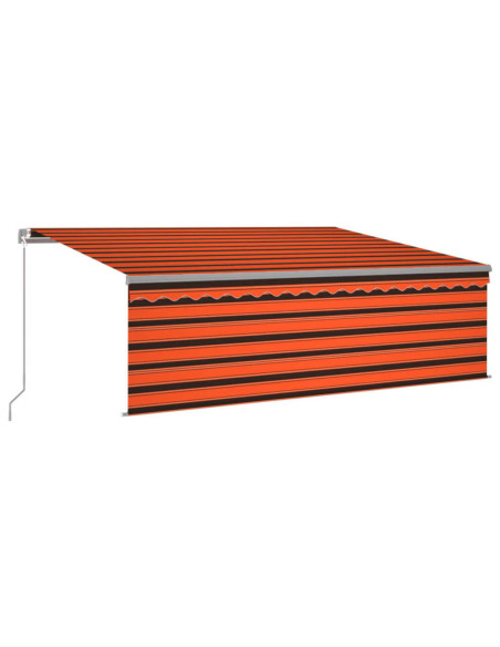 Tenda da Sole Manuale con Parasole 4,5x3m Arancione Marrone