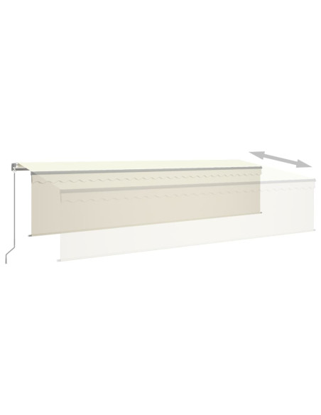 Tenda da Sole Retrattile Manuale con Parasole 6x3 m Crema