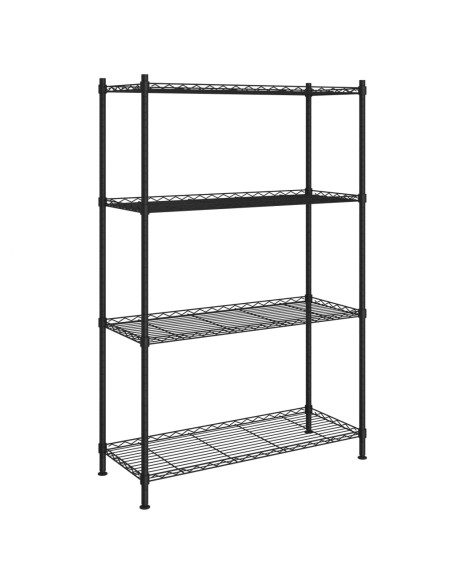 Scaffale a 4 Livelli 90x35x137 cm Nero 200 kg