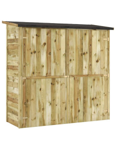 Capanno Attrezzi da Giardino in Pino Impregnato 182x76x175 cm 2