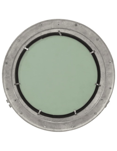 Specchio da Parete Design Oblò Ø50 cm in Alluminio e Vetro