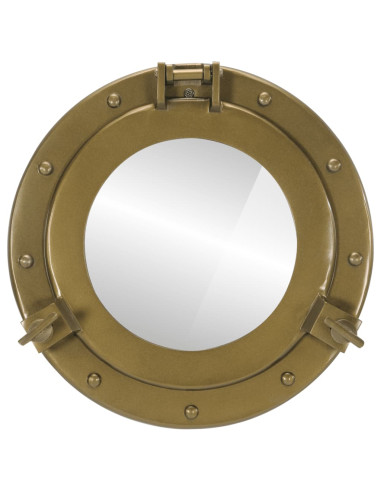 Specchio da Parete Design Oblò Ø30 cm in Alluminio e Vetro