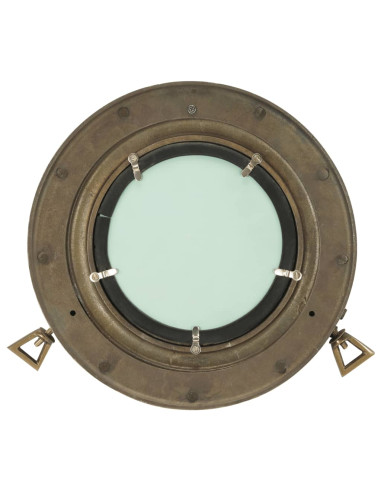 Specchio da Parete Design Oblò Ø30 cm in Alluminio e Vetro