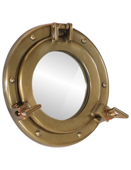Specchio da Parete Design Oblò Ø23 cm in Alluminio e Vetro