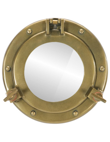 Specchio da Parete Design Oblò Ø23 cm in Alluminio e Vetro