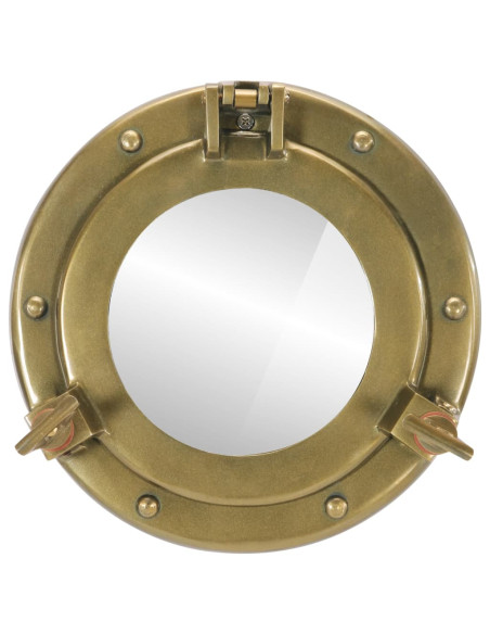 Specchio da Parete Design Oblò Ø23 cm in Alluminio e Vetro