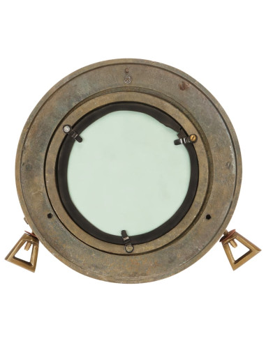 Specchio da Parete Design Oblò Ø23 cm in Alluminio e Vetro