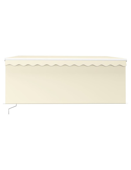 Tenda da Sole Retrattile Manuale con LED 3,5x2,5 m Crema