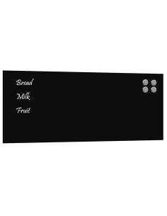 Lavagna Magnetica a Parete Nera 100x40 cm Vetro Temperato 2