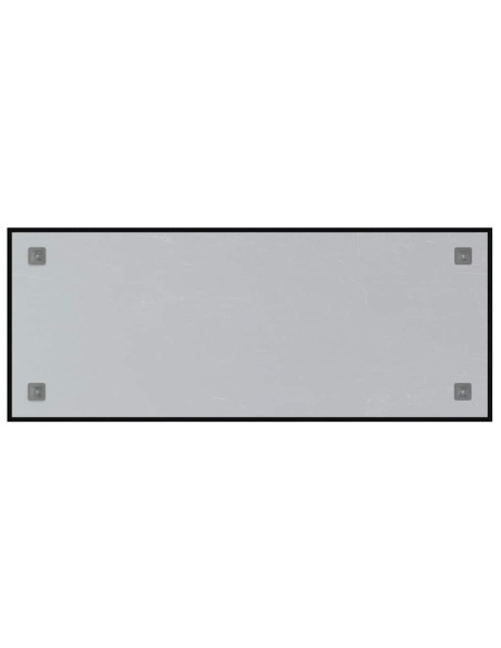Lavagna Magnetica a Parete Nera 100x40 cm Vetro Temperato