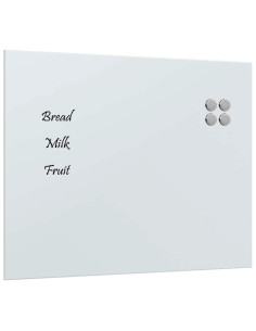 Lavagna Magnetica a Parete Bianca 50x40 cm Vetro Temperato 2
