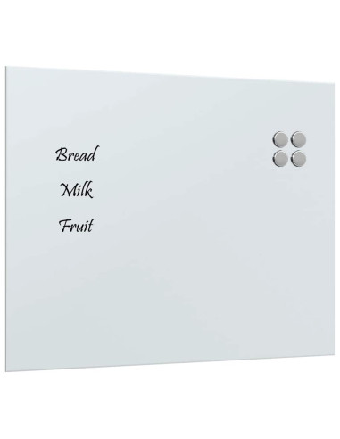 Lavagna Magnetica a Parete Bianca 50x40 cm Vetro Temperato