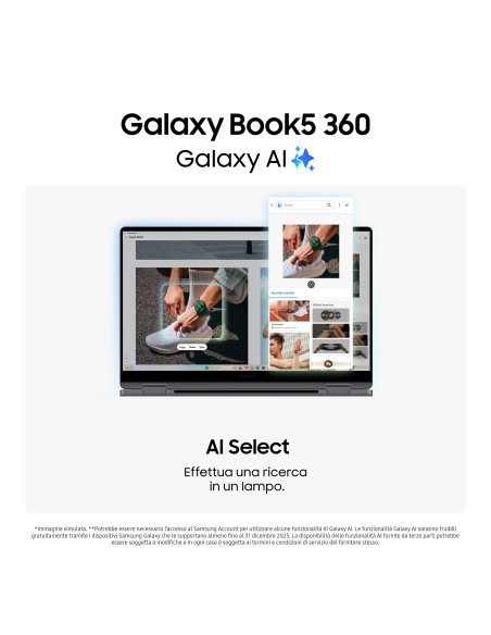 Samsung Galaxy Book5 360 Copilot+ PC Intel Core Ultra 5 226V Ibrido (2 in 1) 39,6 cm (15.6") Touch screen Full HD 16 GB LPDDR5x-