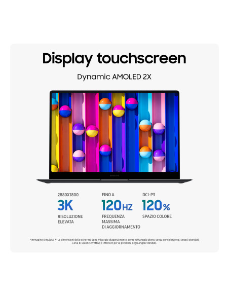 Samsung Galaxy Book5 Pro Intel Core Ultra 7 256V Computer portatile 35,6 cm (14") Touch screen WQXGA+ 16 GB LPDDR5x-SDRAM 512 GB