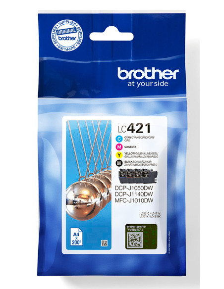 Brother LC421VALDR cartuccia d'inchiostro 4 pz Originale Nero, Ciano, Magenta, Giallo