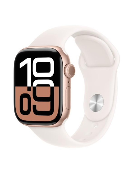 APPLE WATCH SERIES 10 GPS 46MM ROSE GOLD ALUMINIUM CASE WITH LIGHT BLUSH SPORT BAND - S/M