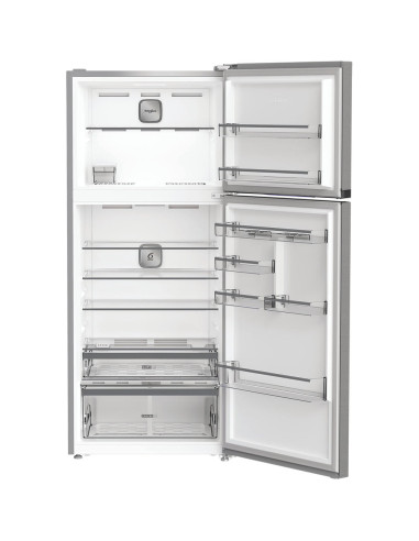 Whirlpool WHD2 6552 X4E Frigorifero doppia porta a libera installazione, Dual no frost, 78cm, Classe E, Pearl Inox, 37 dbA, h 18