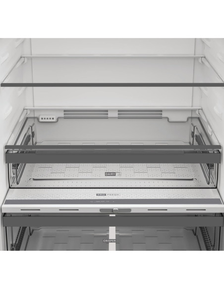 Whirlpool WHD2 6552 X4E Frigorifero doppia porta a libera installazione, Dual no frost, 78cm, Classe E, Pearl Inox, 37 dbA, h 18