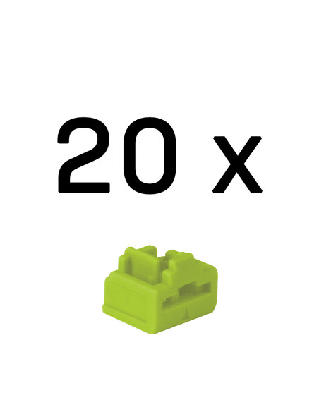 Lindy 47895 clip sicura Bloccaporte RJ-45 Verde Acrilonitrile butadiene stirene (ABS) 20 pz