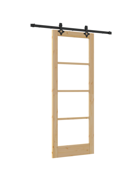 Set di porte scorrevoli  con set hardware 78x202 cm Legno massello di pino