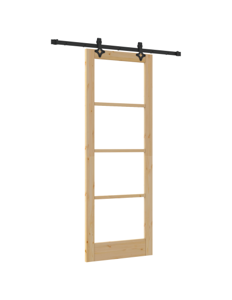 Set di porte scorrevoli  con set di accessori 78x211 cm legno massello di pino