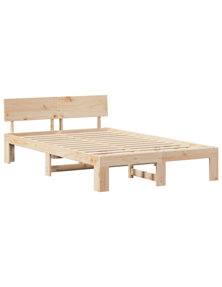 Struttura Letto con Testiera 120x190 cm in Legno Massello di Pino
