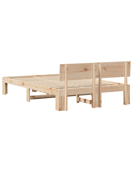Struttura Letto con Testiera 120x190 cm in Legno Massello di Pino
