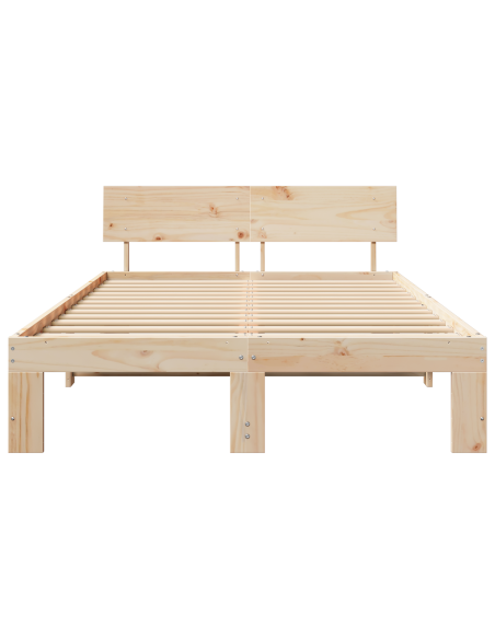 Struttura Letto con Testiera 120x190 cm in Legno Massello di Pino