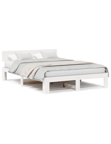 Struttura del letto Bianco 160 x 200 cm Pino massello