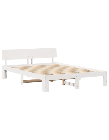 Struttura del letto Bianco 160 x 200 cm Pino massello