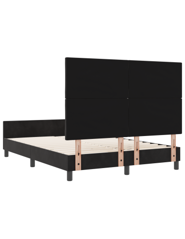 Letto a molle con testiera Nero 140 x 190 cm Velluto