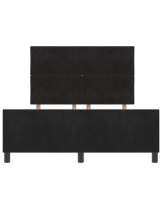 Letto a molle con testiera Nero 140 x 190 cm Velluto 2