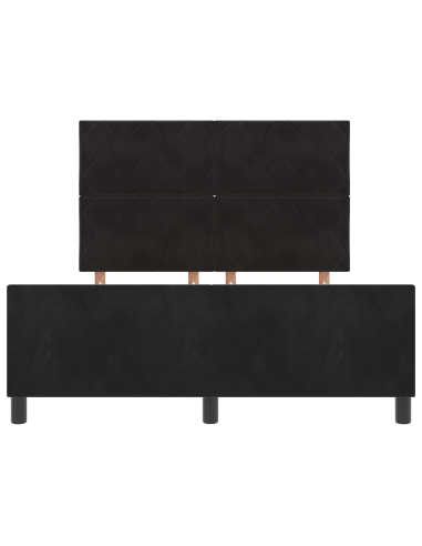 Letto a molle con testiera Nero 140 x 190 cm Velluto