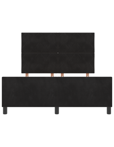 Letto a molle con testiera Nero 140 x 190 cm Velluto