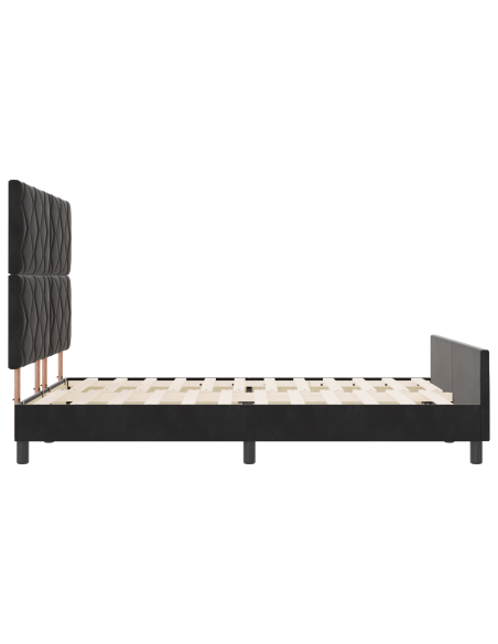 Letto a molle con testiera Nero 140 x 190 cm Velluto