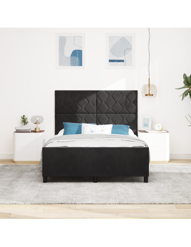 Letto a molle con testiera Nero 140 x 190 cm Velluto
