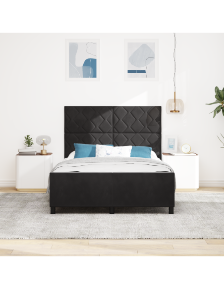 letto Nero 140x190 cm Velluto
