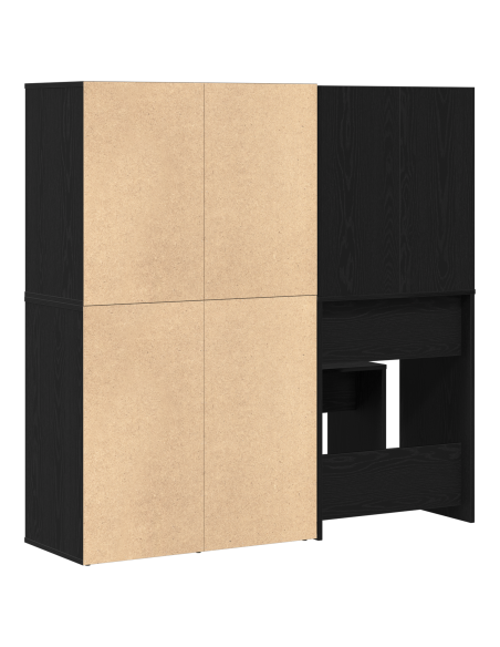 Set da toeletta  con LED in Rovere Nero e Legno Ingegnerizzato