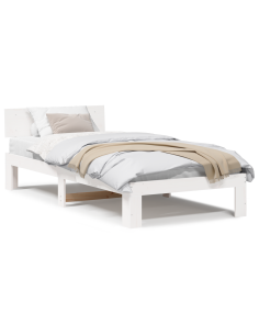 Struttura del letto Bianco 90 x 190 cm Pino massello 2