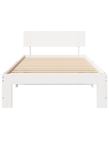Struttura del letto Bianco 90 x 190 cm Pino massello