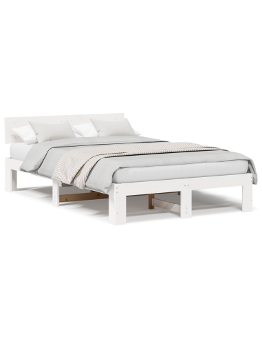 Struttura del letto Bianco 120 x 190 cm Pino massello