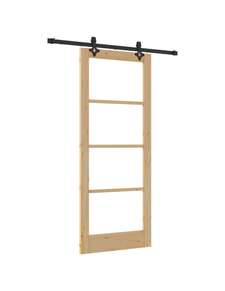 Porta scorrevole  con set di ferramenta 83x202 cm Legno massello di pino