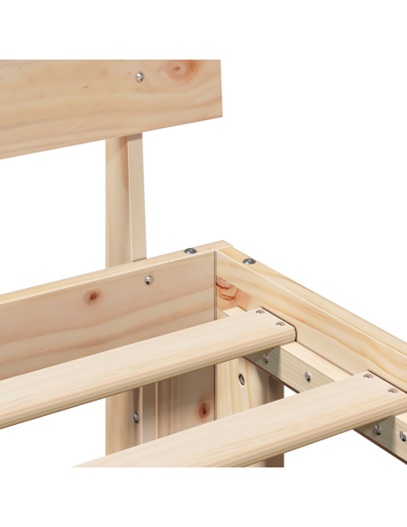 Struttura Letto con Testiera 100x200 cm Legno Massello di Pino