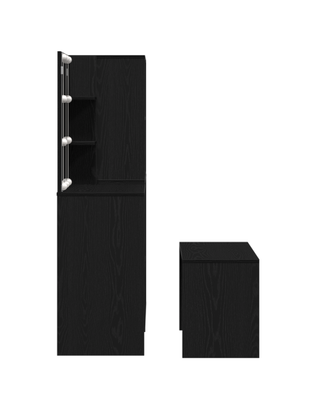 Set da toeletta  con LED in Rovere Nero e Legno Ingegnerizzato