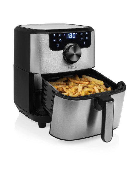 FRIGGITRICE AD ARIA CALDA 4.5 LT PRINCESS DELUXE 1500W 182033 ACCIAIO NERO/SILVER