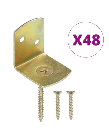 Staffe per Pannello di Recinzione 48 pz a L in Metallo Zincato