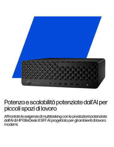 HP EliteDesk 8 SFF G1i Desktop AI PC Wolf Pro Security Edition 512 GB SSD Windows 11 Pro Nero